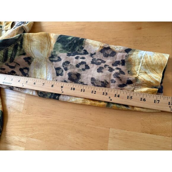 Chico’s 100% Linen Button Front Jacket Size 2 – Floral Leopard Print, - Picture 8 of 9